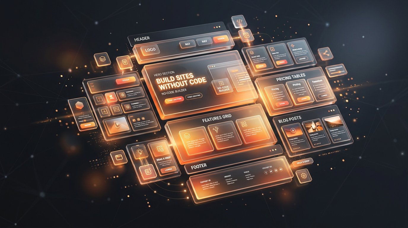 No-code website building illustration